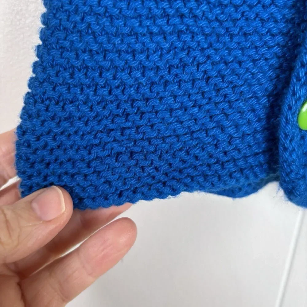 Hand Knit Baby Sweater Cardigan in Rainbow Colors‎ 1-6 Months Handmade Knit